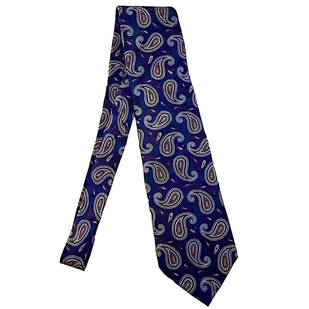 Christian Dior Monsieur Le Connaisseur Red & Blue Paisley Silk Tie